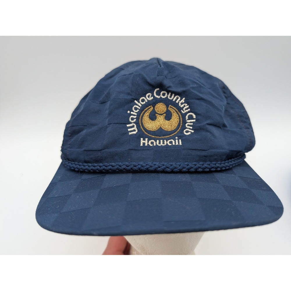 Vintage Imperial Waialae Country Club Hawaii Golf Hat Navy Blue Rope Cap USA